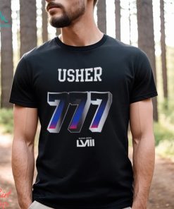 Usher Super Bowl LVIII Collection Mitchell & Ness Black Triple Seven Legacy Shirt