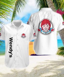 Wendy’s Logo Brand Hawaiian Shirt White Color Gift Summer