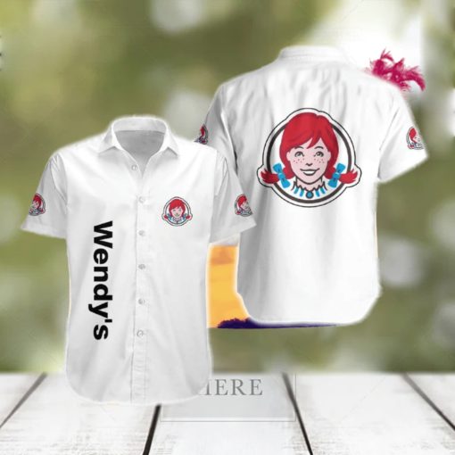 Wendy’s Logo Brand Hawaiian Shirt White Color Gift Summer