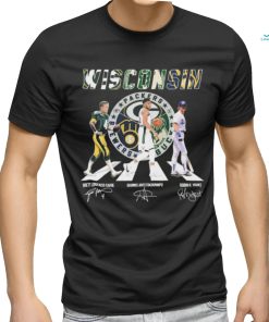 Wisconsin Sports Teams Abbey Road Brett Lorenzo Favre Giannis Antetokounmpo And Robin R Yount Signature Shirt