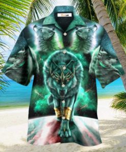 Wolf Warrior Galaxy Style Hawaiian Shirt