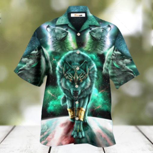 Wolf Warrior Galaxy Style Hawaiian Shirt