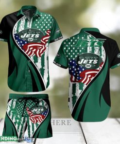 York Jets NFL Vintage US Flag Graphic Hawaiian Shirt And Short For Best Fans Gift New Trending Beach Holiday