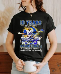 10 Years 2014 2024 Aaron Donald Los Angeles Rams Legends Live Forever Thank You Shirt