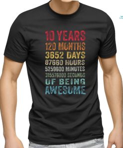 10 Years Old 10th Birthday Vintage Retro 120 Months T shirt