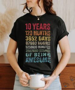 10 Years Old 10th Birthday Vintage Retro 120 Months T shirt