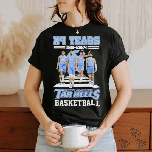 114 Years 1910 2024 North Carolina Tar Heels Basketball T Shirt