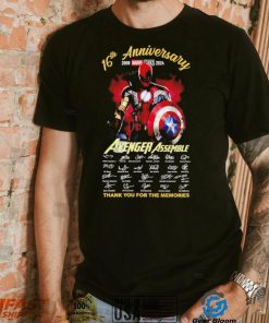 16th anniversary 2008 2024 Avenger Assemble signatures thank you for the memories hero mix shirt