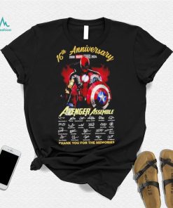 16th anniversary 2008 2024 Avenger Assemble signatures thank you for the memories hero mix shirt