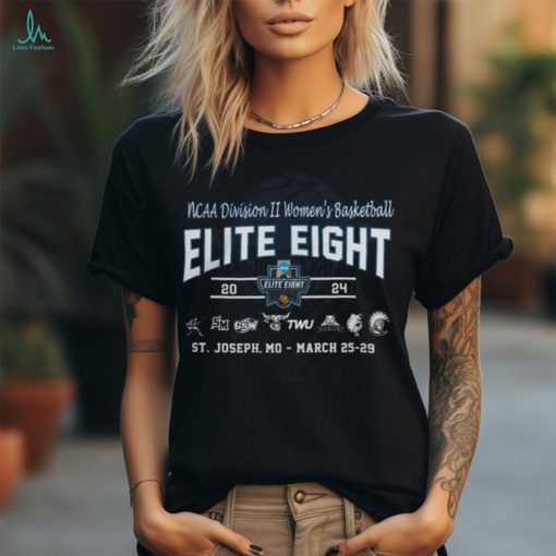 2024 NCAA Division II Women’s Basketball Elite Eight ComfortWash 8 Team Logo Tee shirt
