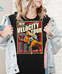 2024 professional bull riders Velocity Tour routing stamp shirt
