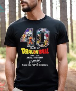 40 Years Of Dragon Ball 1984 2024 Akira Toriyama Signature Thank You For The Memories T Shirt