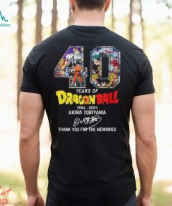40 Years Of Dragon Ball 1984 2024 Akira Toriyama Signature Thank You For The Memories T Shirt