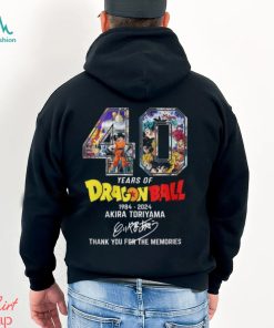 40 Years Of Dragon Ball 1984 2024 Akira Toriyama Signature Thank You For The Memories T Shirt