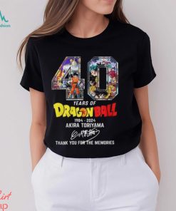 40 Years Of Dragon Ball 1984 2024 Akira Toriyama Signature Thank You For The Memories T Shirt