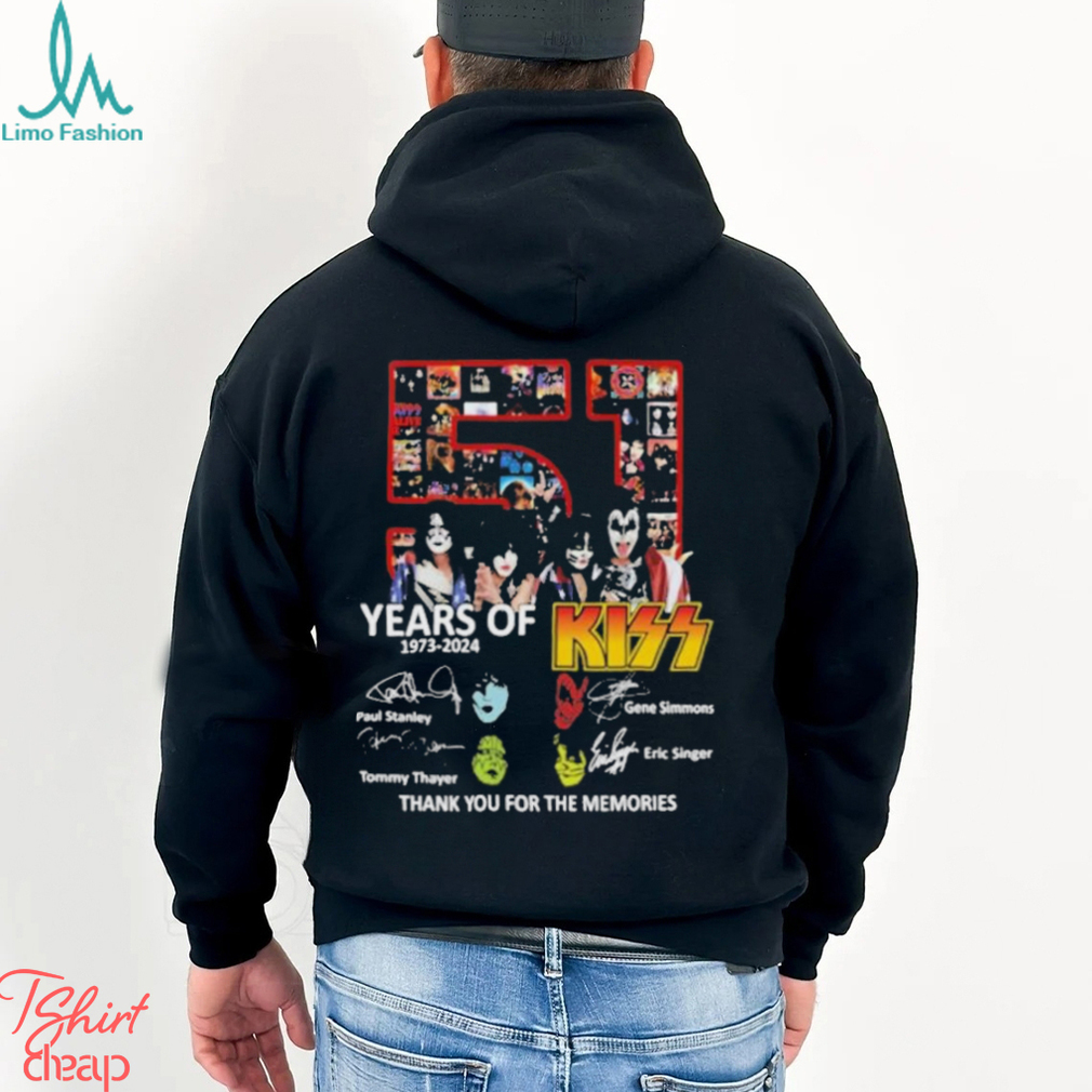 51 Years Of 1973 2024 Kiss Band Thank You For The Memories Shirt 51 Years Of 1973 2024 Kiss Band Thank You For The Memories Shirt