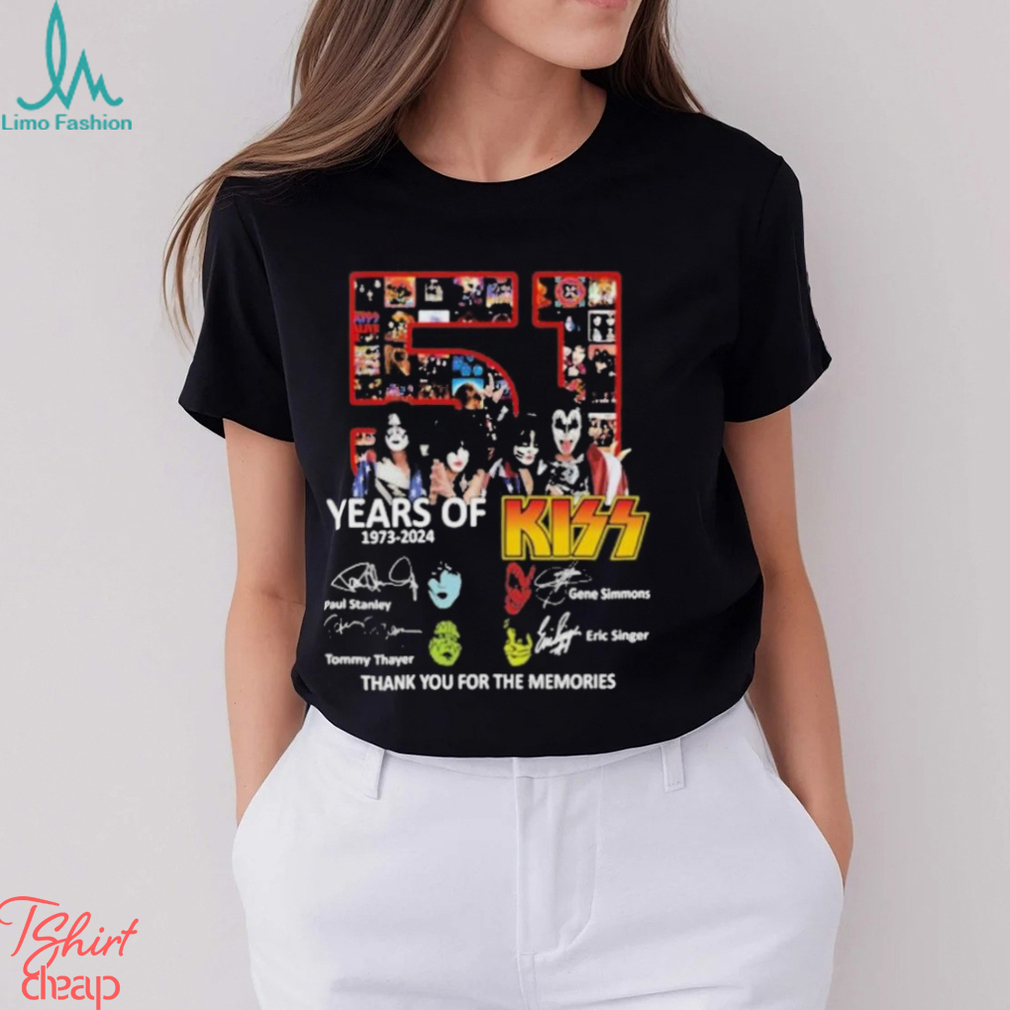 51 Years Of 1973 2024 Kiss Band Thank You For The Memories Shirt 51 Years Of 1973 2024 Kiss Band Thank You For The Memories Shirt