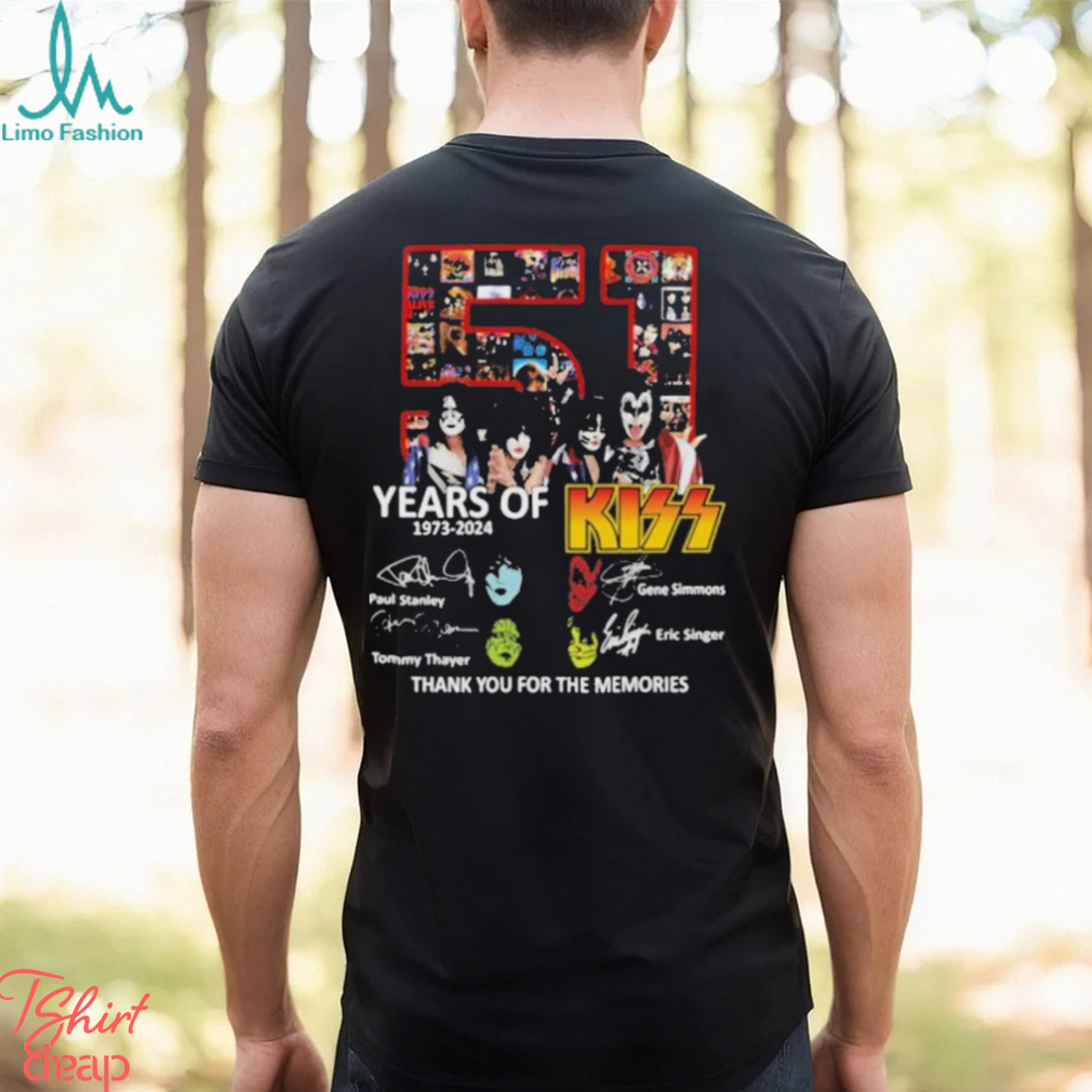 51 Years Of 1973 2024 Kiss Band Thank You For The Memories Shirt 51 Years Of 1973 2024 Kiss Band Thank You For The Memories Shirt