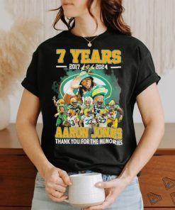 7 Years 2017 2024 Arron Jones Green Bay Packers Thank You For The Memories T Shirt