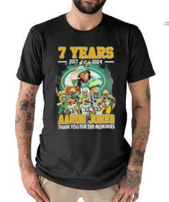 7 Years 2017 2024 Arron Jones Green Bay Packers Thank You For The Memories T Shirt