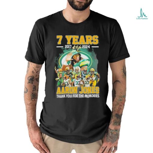7 Years 2017 2024 Arron Jones Green Bay Packers Thank You For The Memories T Shirt