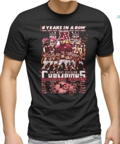 8 years in a row KC Chiefs AFC West Division Champions t shirt