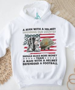 A Man With A Helmet Defending Our Country America Shirt