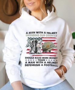 A Man With A Helmet Defending Our Country America Shirt