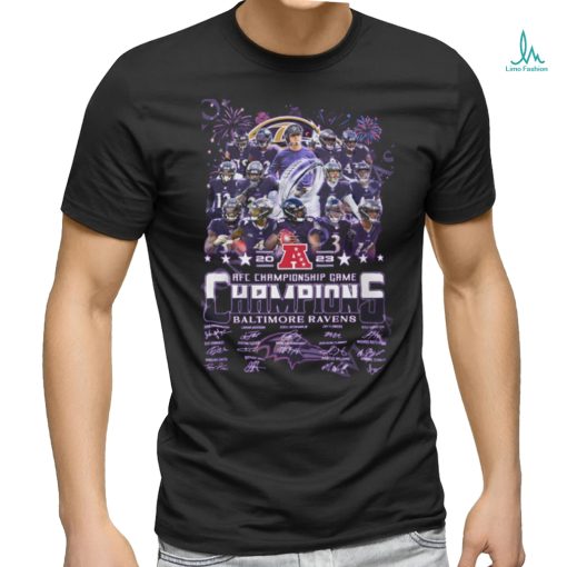 AFC Championship Game Baltimore Ravens Team signature t shirt
