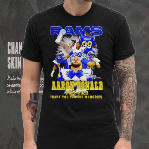 Aaron Donald Los Angeles Rams 2014 2023 signature thank you for the memories shirt