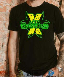 Acid wrestling X professional wrestler black logo shirt