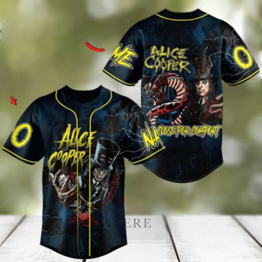 Alice Cooper Too Close For Comfort Custom Baseball Jersey