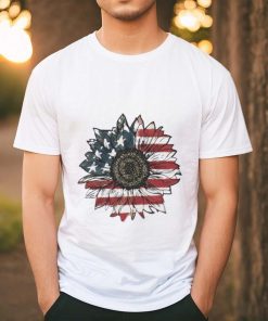 America Sunflower Usa Flag 4th Of July Freedom Shirt