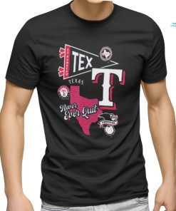 American Texas Rangers Split Zone Never Ever Quit Shirt