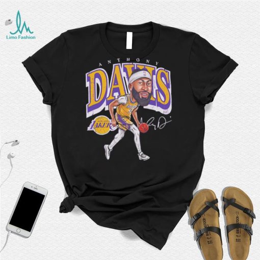 Anthony Davis professional basketball player for the Los Angeles Lakers signature cartoon shirt
