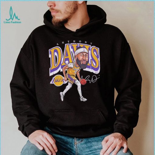 Anthony Davis professional basketball player for the Los Angeles Lakers signature cartoon shirt