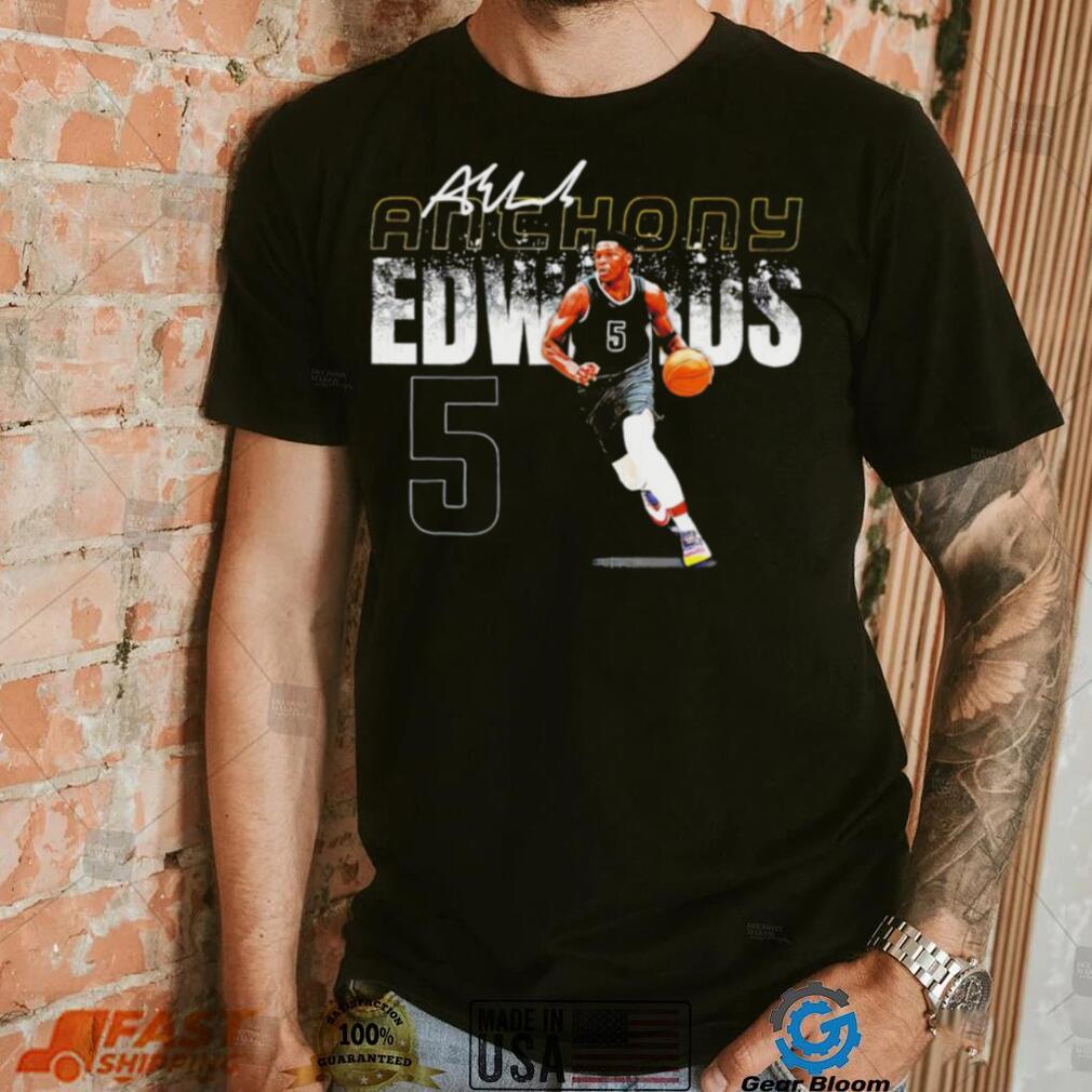 Anthony Edwards professional basketball player Minnesota Timberwolves number 5 signature shirt Anthony Edwards professional basketball player Minnesota Timberwolves number 5 signature shirt