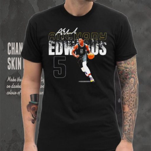 Anthony Edwards professional basketball player Minnesota Timberwolves number 5 signature shirt