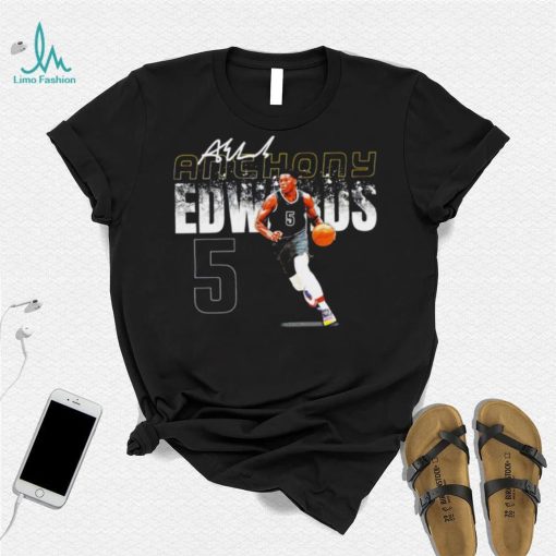 Anthony Edwards professional basketball player Minnesota Timberwolves number 5 signature shirt