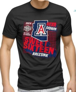 Arizona Wildcats 2024 Ncaa March Madness Bear Down Sweet Sixteen The Road to Phoenix Shirt