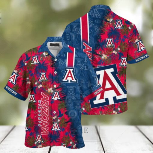 Arizona Wildcats Red Blue Tropical Summer Hawaiian Shirt