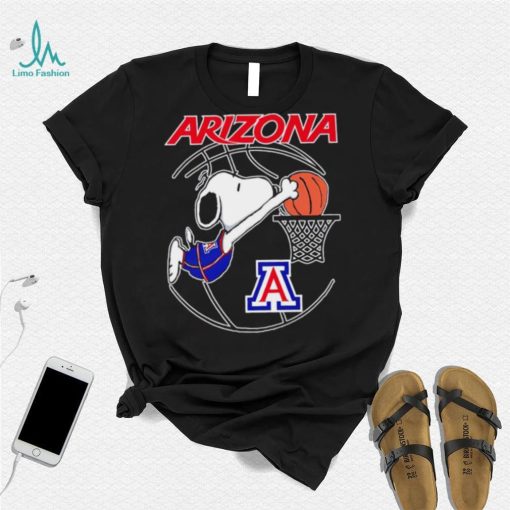 Arizona Wildcats basketball Snoopy dunk logo shirt