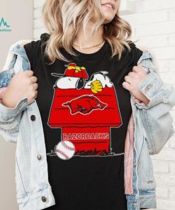 Arkansas Razorbacks Snoopy And Woodstock The Peanuts Baseball shirt, hoodie, sweater, long sleeve and tank top Arkansas Razorbacks Snoopy And Woodstock The Peanuts Baseball shirt