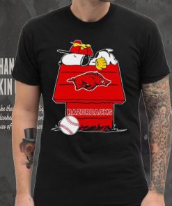 Arkansas Razorbacks Snoopy And Woodstock The Peanuts Baseball shirt, hoodie, sweater, long sleeve and tank top Arkansas Razorbacks Snoopy And Woodstock The Peanuts Baseball shirt