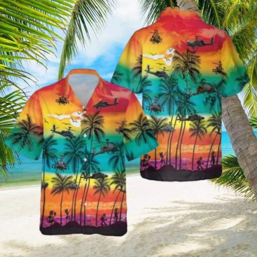 Army Boeing Ah 64 Apache Hawaiian Shirt Man