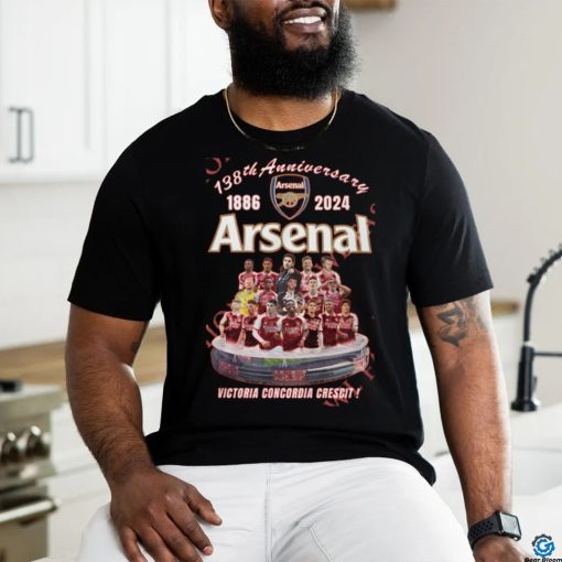 Arsenal 1886 2024 138th anniversary victoria concordia crescit Mikel Arteta Legend t shirt