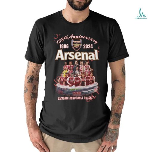 Arsenal 1886 2024 138th anniversary victoria concordia crescit Mikel Arteta Legend t shirt