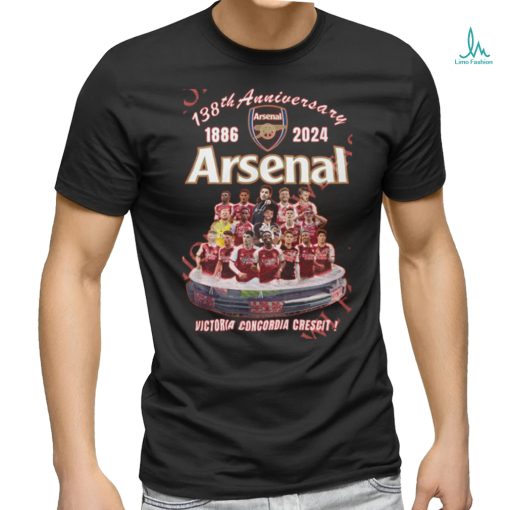 Arsenal 1886 2024 138th anniversary victoria concordia crescit Mikel Arteta Legend t shirt