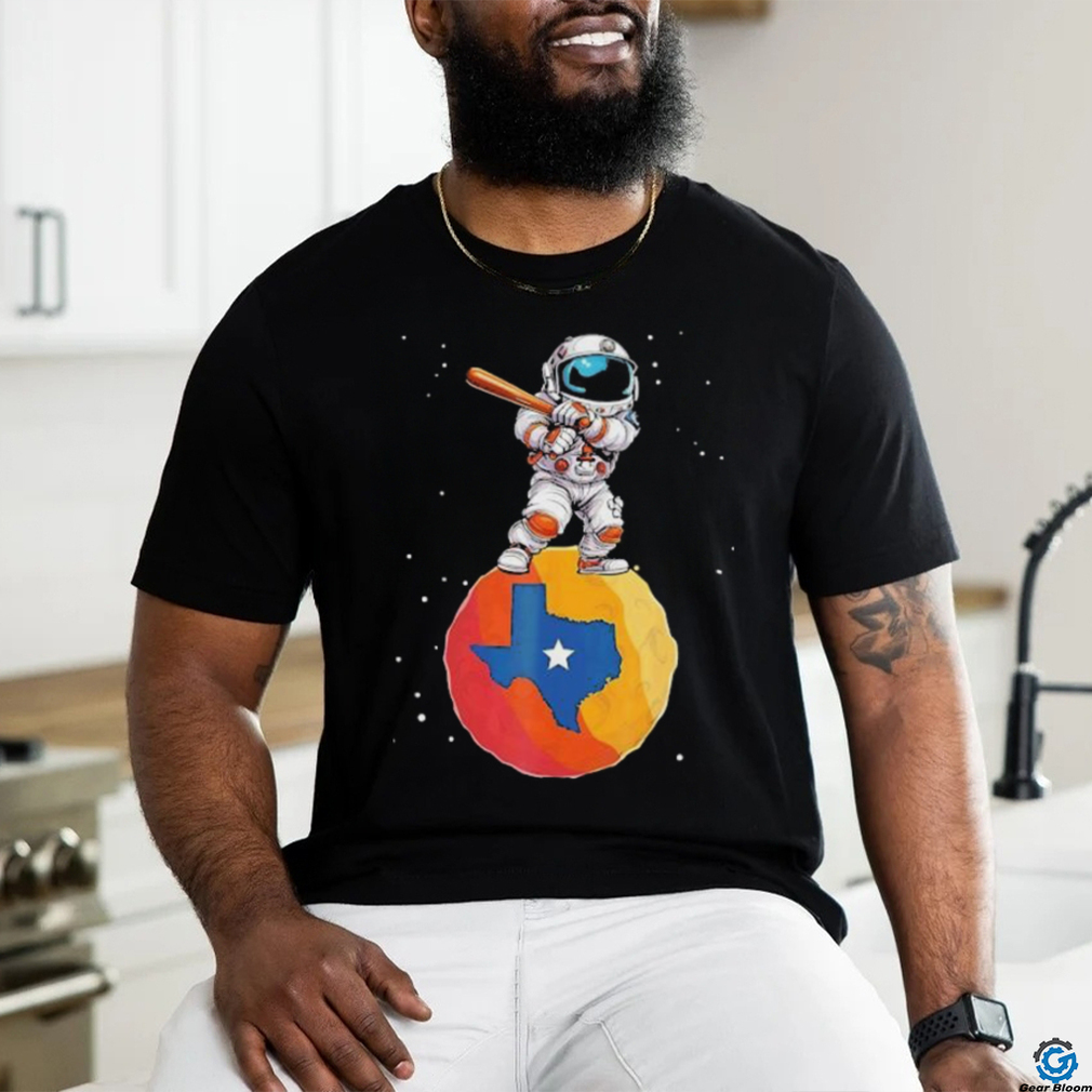 Astronaut Holding Baseball Bat Standing On Houston Astros Planet Stars shirt Astronaut Holding Baseball Bat Standing On Houston Astros Planet Stars shirt