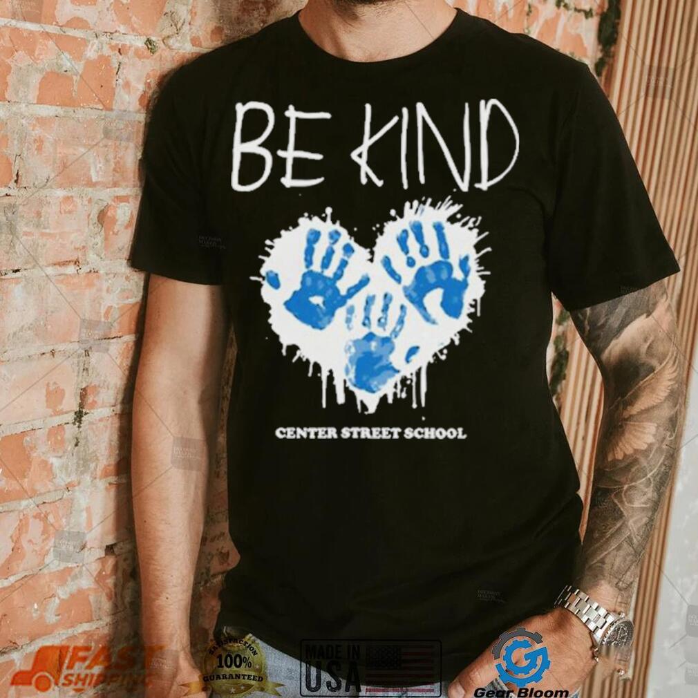 Athlete logos be kind center street school T shirt Athlete logos be kind center street school T shirt